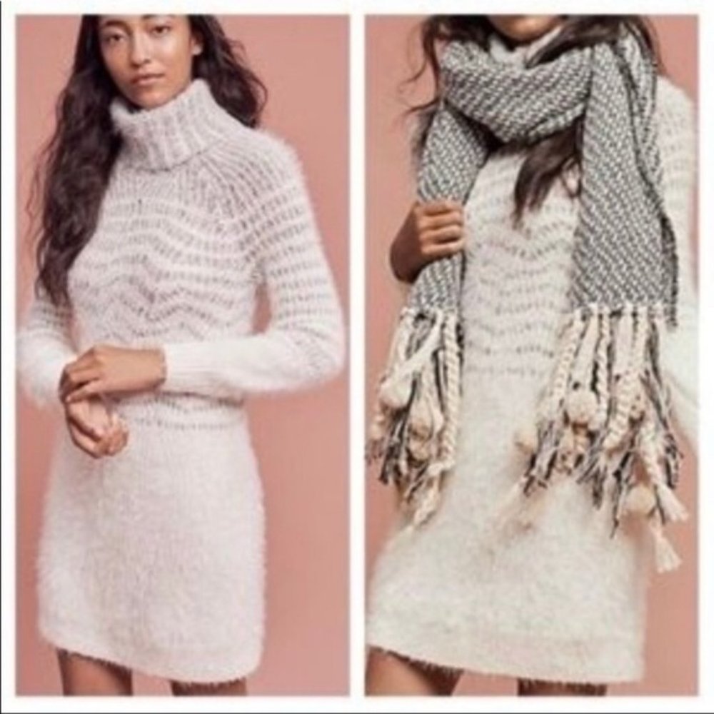 Anthro Sleeping On Snow eyelash sweater dress